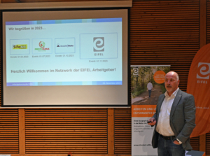 Markus Pfeifer, Geschäftsführer der Regionalmarke EIFEL, stellte das Konzept der EIFEL Arbeitgeber vor.